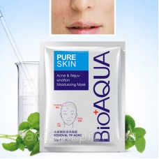 УЦЕНКА. Маска тканевая для проблемной и жирной кожи, BioAqua Pure Skin Acne &amp; Rejuvenation Moisturizing Mask, 30 гр