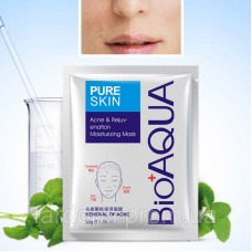 УЦІНКА. Маска тканинна для проблемної та жирної шкіри, BioAqua Pure Skin Acne & Rejuvenation Moisturizing Mask, 30 гр