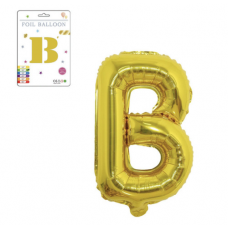 Фольгированный надувной шар буквы, буква B, 16 дюймов (40,5 см). Золото