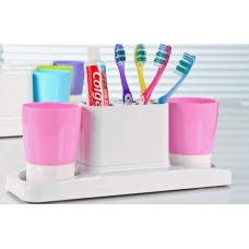 Подставка  для зубных щеток и пасты с двумя стаканами, 24*19,5 см