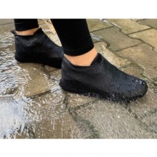 Бахилы-чехлы защитные на обувь от дождя и грязи, силиконовые (размер М).  Черные