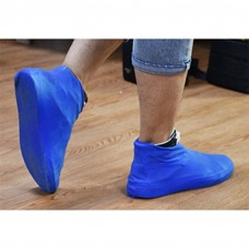 Бахилы-чехлы защитные на обувь от дождя и грязи, силиконовые, (размер М). Синие