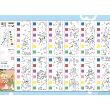 Детская раскраска с красками и кистью 80*190 мм. Принцесса