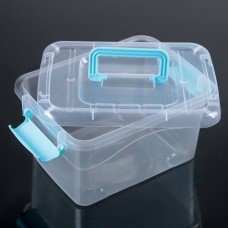 Бокс - контейнер пластиковый с ручкой, средний,  25x19x13,5 см.