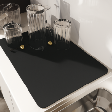 УЦІНКА. Вологопоглинаючий кухонний килимок для сушіння посуду розміром 30x40 см. Темно-сірий з зеленим відтінком