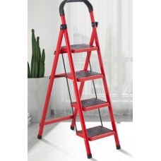 УЦЕНКА. Стремянка, лестница на 4 ступени складная. Красная