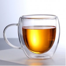 Чашка скляна з подвійними стінками, 250 мл. Прозора