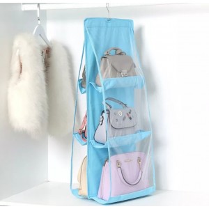 Органайзер підвісний для зберігання сумок та аксесуарiв. Блакитний