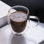 Чашка стеклянная с двойными стенками, 150 мл. Прозрачная