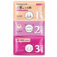 Маска-система очистки пор в 3 этапа от черных точек, BioAqua Remove Black Heads 3-step Kit Pink