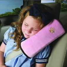 Мягкая накладка (подушка) на ремень безопасности в авто. Розовая
