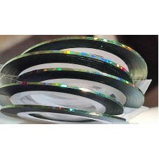 Стрічка для дизайну нігтів 1 мм. Голографічний аквамарин Стрічка для дизайну нігтів 1 мм. Голографічний аквамарин