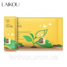 Маска ночная для лица и шеи с муцином улитки, Laikou Snail Sleeping Mask, 20 шт*3 г