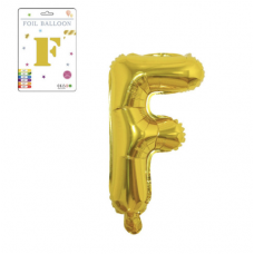 Фольгированный надувной шар буквы, буква F, 16 дюймов (40,5 см). Золото